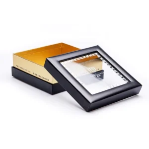 Custom Lid and Base Paper Gift Packaging Box with Clear PVC Window