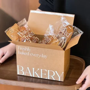 Custom Logo 250gsm Kraft Paper Sliced Toast Bread Packaging Box with Tear-Off Blind Box