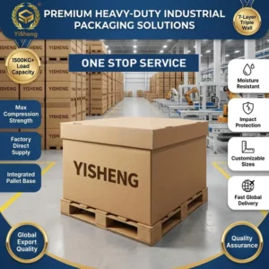 Custom Logo 5-7 Ply Triple Wall Heavy Industrial Corrugated Carton Shockproof Export Box for Machinery Bulk Logistics Shipping