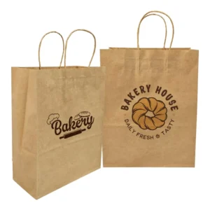 Custom Logo Biodegradable Brown Fast Food To Go Delivery Paper Bag Restaurant Takeout Packaging Take Away Kraft Paper Bags