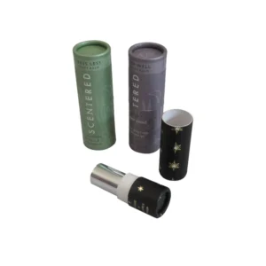 Custom Logo Biodegradable Kraft Paper Cardboard Tubes for Perfume Essential Oil Wig Push up Lip Balm Deodorant Eco Friendly