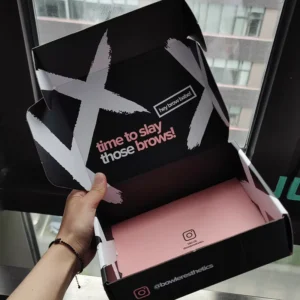 Custom Logo Black Gloss-Laminated Corrugated Cosmetic Gift Mailer Box