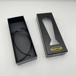 Custom Logo Black Paper Gift Box with Clear PVC Window and Removable Lid