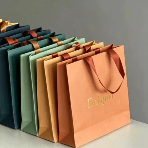 Custom Logo Brown Kraft Paper Shopping Tote for Clothes Shoes Thickened 6-9kg Load Recyclable Luxury Packaging Bulk Supply
