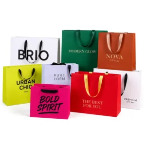 Custom Logo Cardboard Paper Carrier Bag, Recyclable, for Retail Packaging