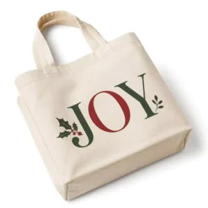Custom Logo Christmas Tree and Santa Canvas Fabric Packing and Storage Bag