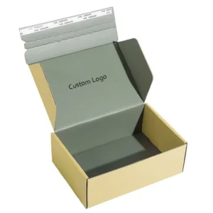 Custom Logo Color-Printed Corrugated Cardboard Mailer Shipping Gift Box with Tear-Strip Self-Seal Closure