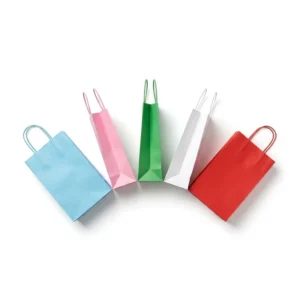 Custom Logo Colorful Paper Shopping Bags with Handles, Printed Gift Packaging