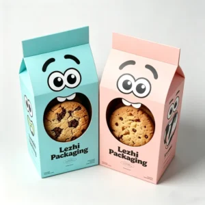 Custom Logo Cookie Dessert Cake Packaging Paper Box with Window