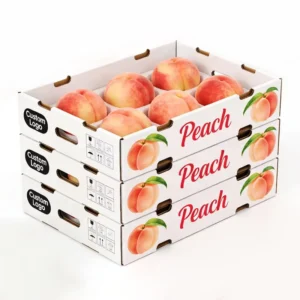 Custom Logo Corrugated Cardboard Peach Shipping Box with Fruit Tray