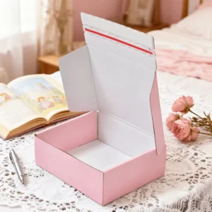 Custom Logo Corrugated Mailer Box with Self-Adhesive Tear Strip, Foldable Ecommerce Shipping Subscription Box