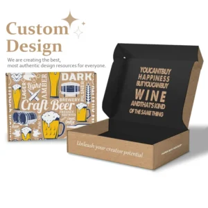 Custom Logo Corrugated Paper Magnum 3-Bottle Wine Shipping Boxes