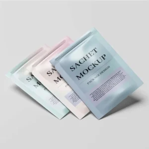 Custom Logo Cosmetics Sachet Packaging Heat Sealable 3 Side Seal Aluminum Foil Spout Bag Printed Small Pouch Plastic Bags