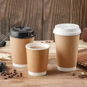 Custom Logo Disposable 4oz 8oz 12oz 16oz Single or Double Wall Cardboard Cups with Lids for Hot Drinks