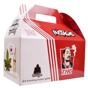 Custom Logo Disposable Fast Food Packaging Box for Fried Chicken Sushi and Chewing Gum With Embossed Art