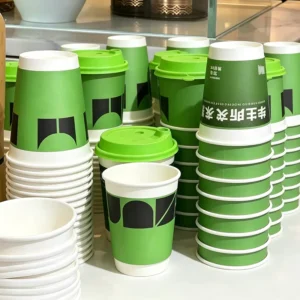 Custom Logo Double Wall Insulated Disposable Hot Drink Tea Milk 8oz 12oz 16oz With Lids Rippled Paper Coffee Cup