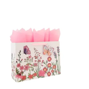 Custom Logo Eco-Friendly Biodegradable White Card Paper Gift Bag with Handle Reusable for Business and Exhibition