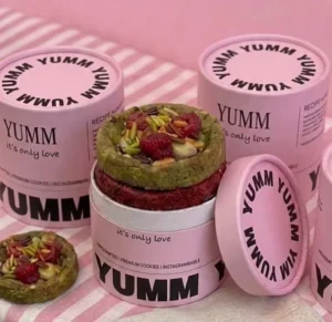 Custom Logo Eco Friendly Recyclable Cake Candy Kraft Tube Canister Luxury Cylindrical Cardboard Box Cheesecake Cookie Paper Tube