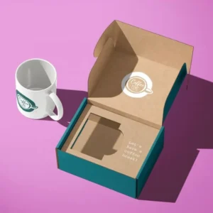 Custom Logo Eco-Friendly Recyclable E-Commerce Mailer Cup Packaging Boxes with Sponge Liner and Matte Lamination