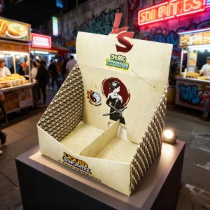 Custom Logo Eco-Friendly Recyclable Paper Display Box, Foldable Cardboard, Embossed