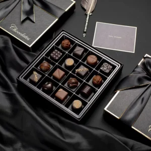 Custom Logo Eco Friendly Recyclable Rigid Lid and Base Chocolate Paper Box with Recycled Glossy Lamination and Embossing