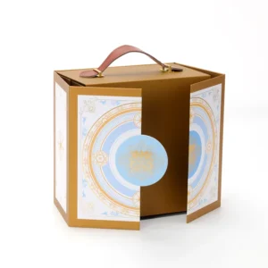 Custom Logo Eco-Friendly Reusable Sponge-Lined Double-Door Portable Paper Gift Box for Mooncake Food Packaging