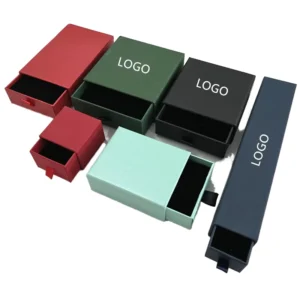 Custom Logo Eco-Friendly Rigid Cardboard Jewelry Drawer Gift Box with Matte Finish, Recycled Materials, and Sponge Insert