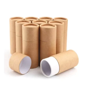 Custom Logo Empty Round Cardboard Gift Packaging Paper Tube Container with Lid for Tea Coffee Cosmetic Essential Oil Bottles