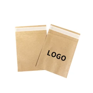 Custom Logo Environmentally Friendly Plastic-Free Food Grade Biodegradable Three Side Seal Self-Adhesive Coated Kraft Paper Bags
