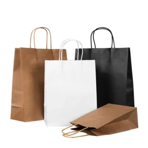 Custom Logo Foldable Kraft Paper Gift Bags