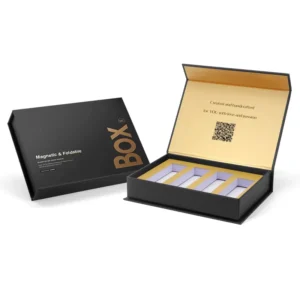 Custom Logo Foldable Rigid Cardboard QR Code Box for Perfume and Cosmetics with Magnetic Closure and Insert