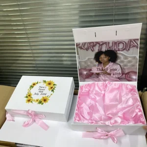 Custom Logo Foldable Rigid Gift Box with Magnetic Closure and Paper Bag, Recyclable