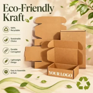 Custom Logo Folding Kraft Paper Shipping Mailer Gift Box
