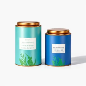 Custom Logo Food Grade Loose Tea Coffee Bean Packaging Canister Round Cylinder Cardboard Paper Tube with Metal Lid