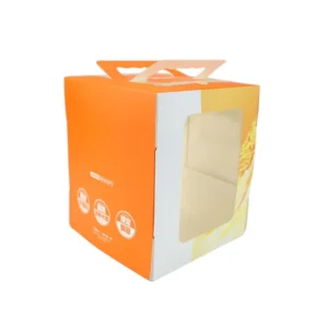 Custom Logo Food-Grade Paper Cake Box with Transparent Window