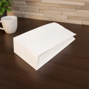 Custom Logo Full Color Print White Paper Bags for Cake Dessert Shop Takeaway Packaging