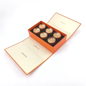 Custom Logo Gold Foil Rigid Tea Caddy Gift Packaging Box Magnetic Double Lid Closure