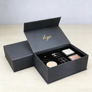 Custom Logo Hinged-Lid Rigid Paper Gift Box for Cosmetics, Jewelry, or Watches