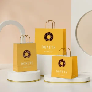 Custom Logo Kraft Paper Bags for Food, Bread, Shopping, and Supermarket Packaging