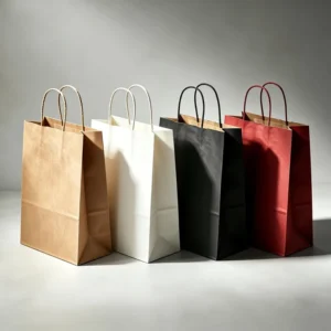 Custom Logo Kraft Paper Bags with Multi-color Twisted Handles