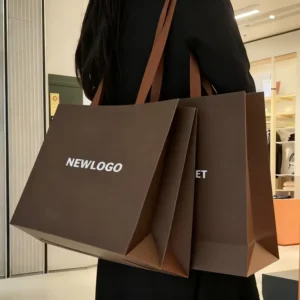 Custom Logo Kraft Paper Bags with Ribbon and Magnetic Closure for Food and Gifts, Digital Printing