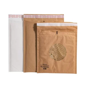 Custom Logo Kraft Paper Bubble Envelopes with Corrugated Honeycomb Cushioning for Shipping Clothing and Socks