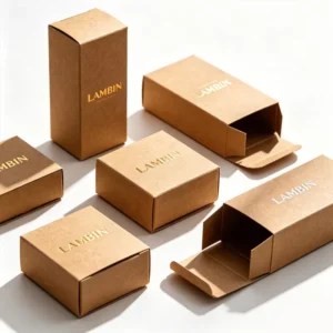 Custom Logo Kraft Paper Cosmetic Packaging Box With Gold Foil Logo