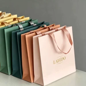 Custom Logo Kraft Paper Tote Bag for Clothing Shoes with Lamination 6-9kg Load Capacity Luxury Packaging Bulk Supply