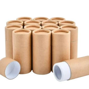 Custom Logo Laser Printed Cylinder Kraft Paper Cardboard Candle Paper Tube Package Curled Edge Cosmetic Paper Tube