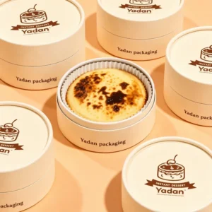 Custom Logo Luxury Cylindrical Cardboard Cheesecake Canister Food Grade Baking Cake Dessert Kraft Paper Tube Packaging Box