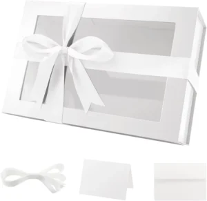 Custom Logo Luxury Folding Magnet Closure Paper Gift Box Packaging Clear Window Magnetic Gift Box