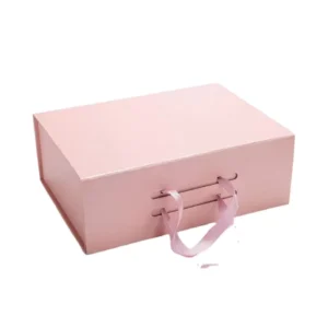 Custom Logo Luxury Recyclable Folding Paper Box Pink Clothing Packaging Shoe Box With Portable Gift Boxes