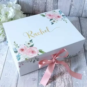 Custom Logo Magnetic Gift Paper Box, Hard Cardboard Luxury Folding Rigid Box, Black
