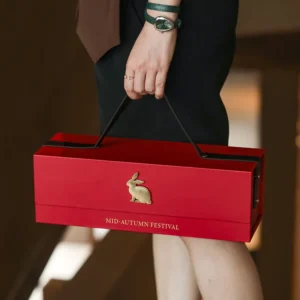 Kemasan Kotak Keras Kertas Hadiah Mooncake dengan Logo Kustom untuk Permen